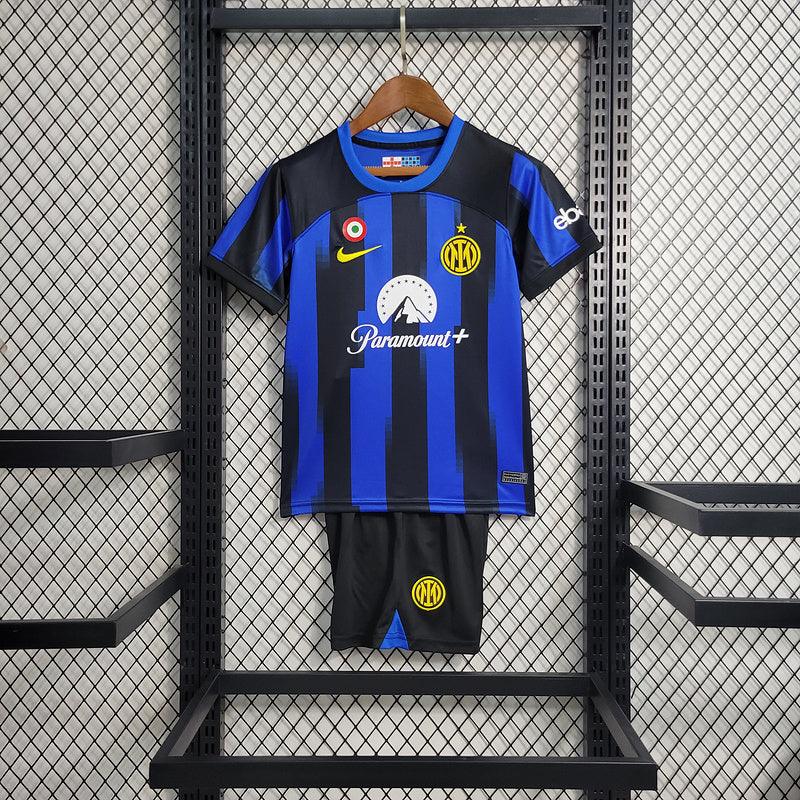 Kit Infantil Inter de Milão Home Nke 23/24 Azul e Preto