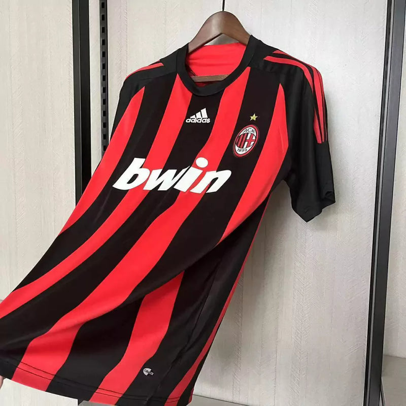 Camisa Retrô Milan Adidas 2008/09 Masculino Vermelha e Preta