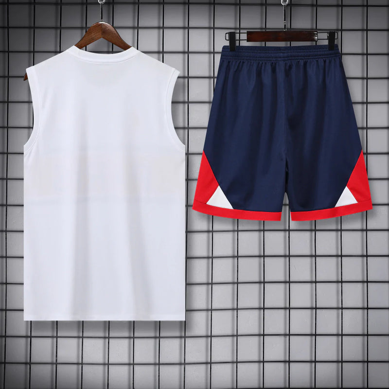 Conjunto Regata PSG 22/23 Jordan - Branco+Vermelho+Azul