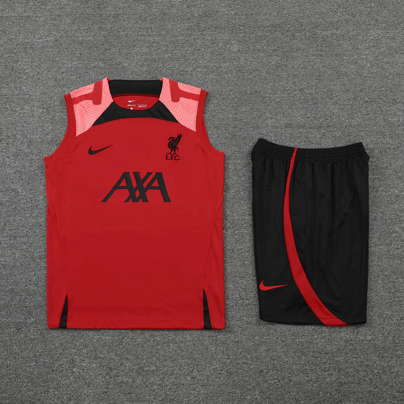 Conjunto Regata Liverpool Training 22/23 Nike - Preto+Vermelho