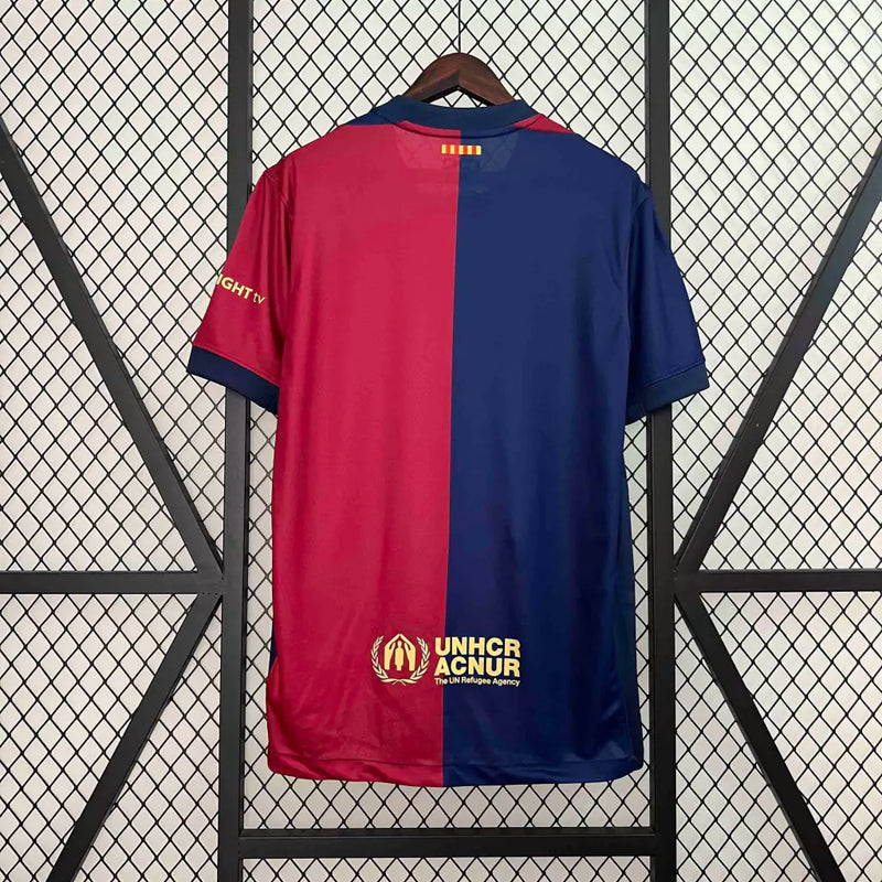 Camisa Barcelona I Home Nike Torcedor 2024/25 Masculino Azul e Grená