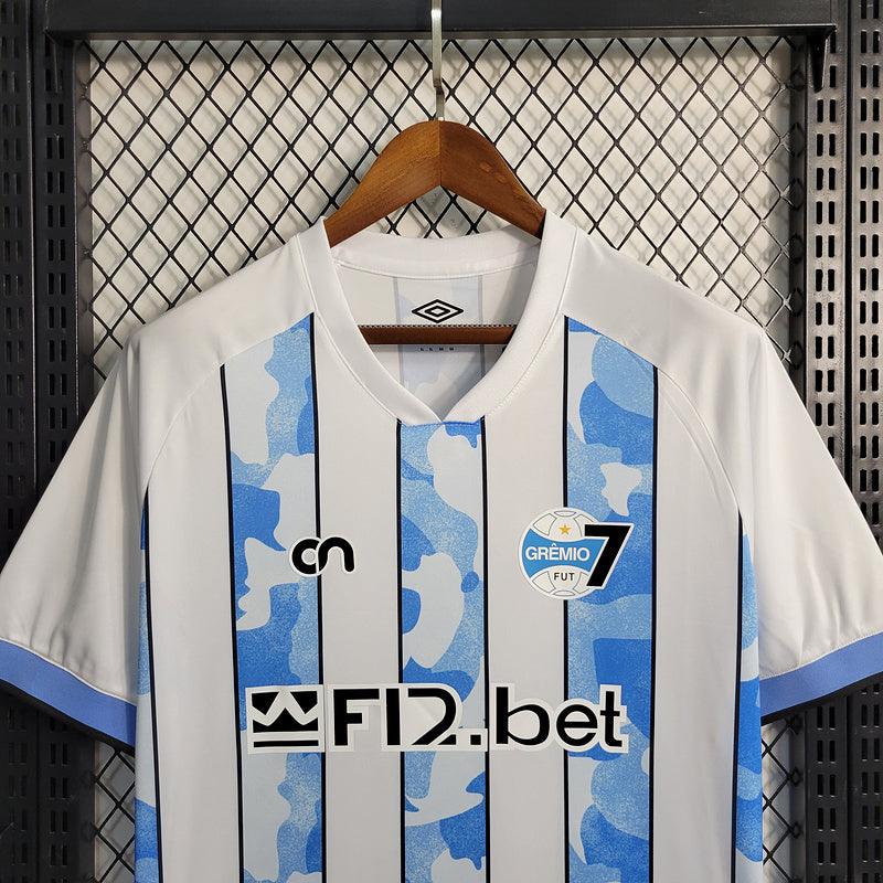 Camisa Grêmio Home 2023/24 Branca/Azul - Umbro