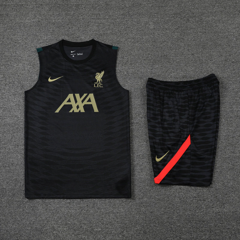 Conjunto Regata Liverpool 22/23 Nike - Preto+Dourado