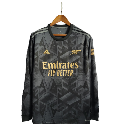 Camisa Arsenal II Adidas Torcedor 22/23 Manga Longa Preto