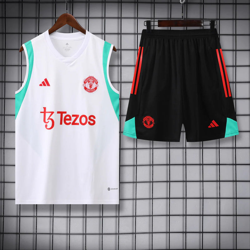 Conjunto Regata Manchester United 23/24 Adidas - Branco