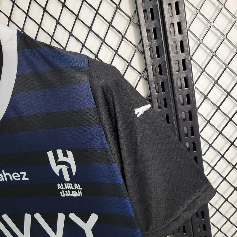 Camisa Al Hilal II Away Puma 2023/24 Azul Escuro Masculino Preto e Azul