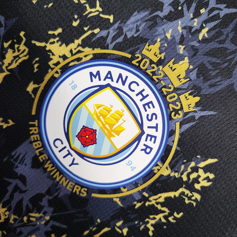 Camisa  Manchester City Puma 2023/24- Preta/Amarela