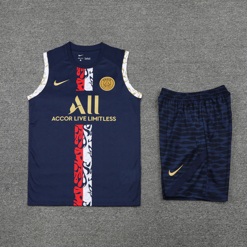 Conjunto Regata PSG 22/23 Nike - Azul + Dourado