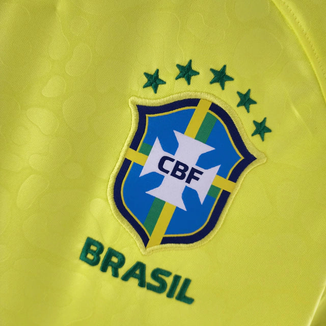 Camisa Brasil Home Nike Torcedor 2022/23 Masculino Amarelo