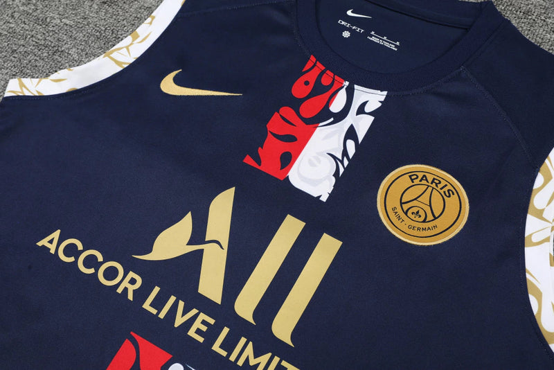 Conjunto Regata PSG 22/23 Nike - Azul+Dourado