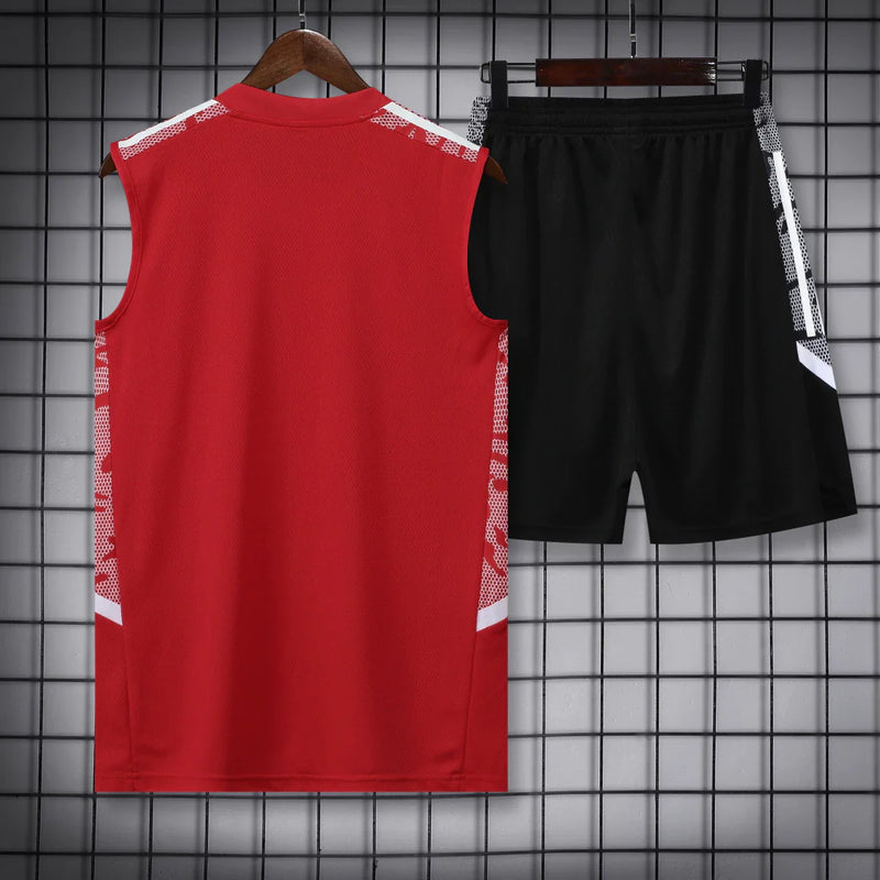 Conjunto Regata Manchester United 22/23 Adidas - Vermelho+Preto