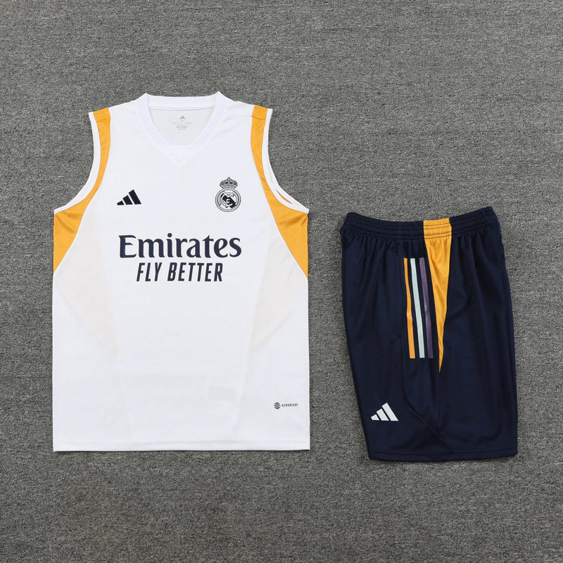 Conjunto Regata Real Madrid Training 2023/24 Adidas - Branco