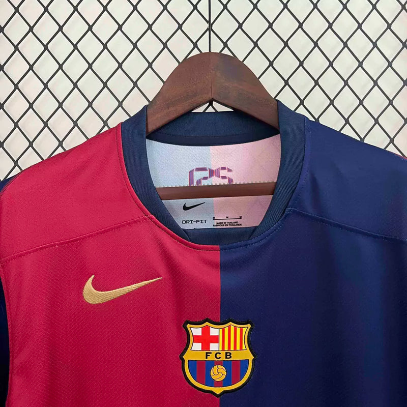 Camisa Barcelona I Home Nike Torcedor 2024/25 Masculino Azul e Grená