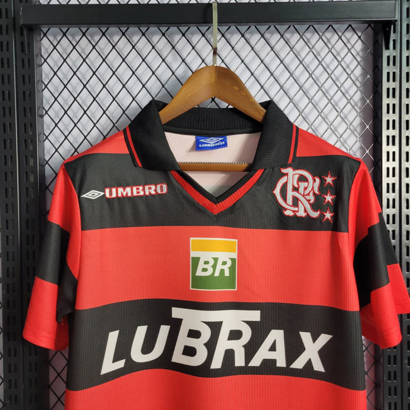 Camisa Retrô Flamengo I Home 1999/00 Masculina Vermelha e Preta