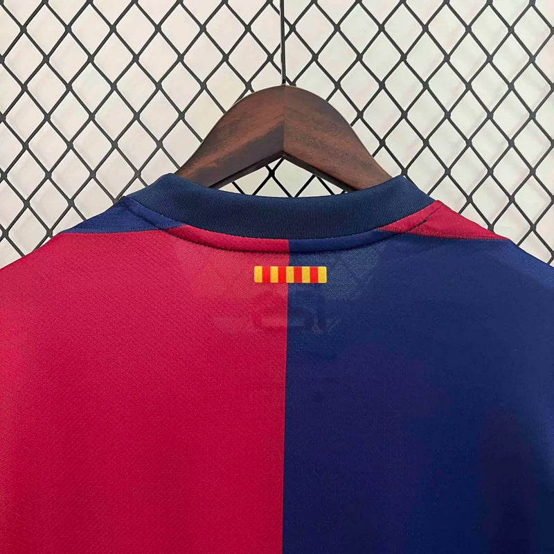 Camisa Barcelona I Home Nike Torcedor 2024/25 Masculino Azul e Grená