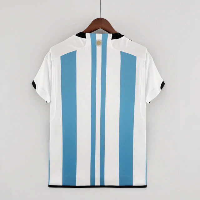 Camisa Argentina I Home 2022/23 Adidas Torcedor Masculino Azul e Branco (3 ESTRELAS)