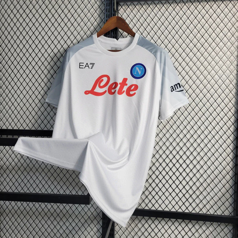 Camisa Napoli II EA7 Champions League Torcedor 23/24 Branco