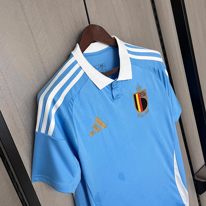 Camisa Bélgica II Away 2024/25 Torcedor Adidas Masculino Azul Celeste