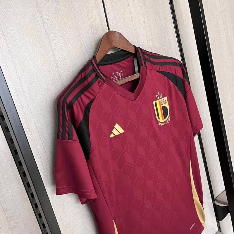 Camisa Bélgica I Home 2024/25 Torcedor Adidas Masculino Grená