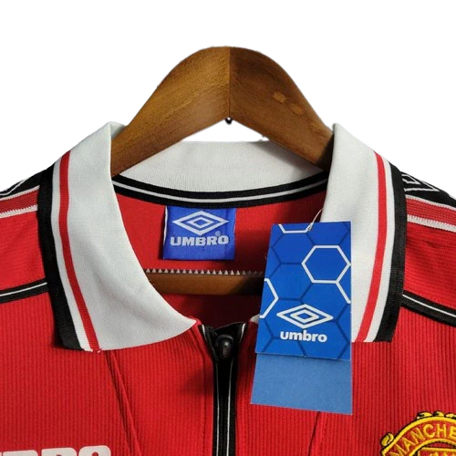 Camisa Manchester United Retrô Manga Longa Umbro 1998/99 Vermelha