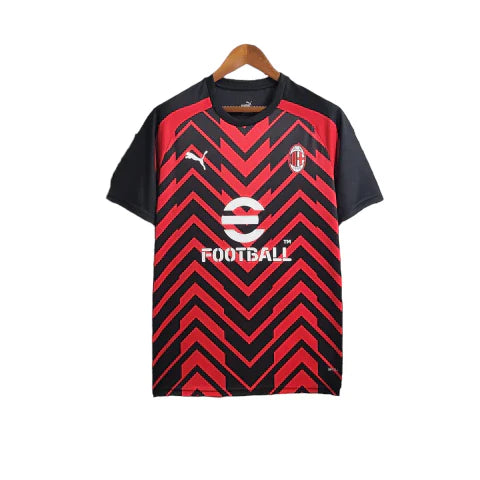 Camisa Milan Treino 23/24 - Torcedor Puma Masculina - Vermelho e Preto