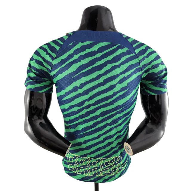 Camisa Seleção Brasileira Pré-Jogo 2022 Jogador Nike Masculina - Azul e Verde