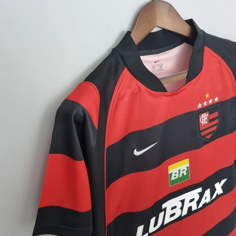 Camisa Retrô Flamengo I 2001/03 Masculina Torcedor Vermelha e Preta