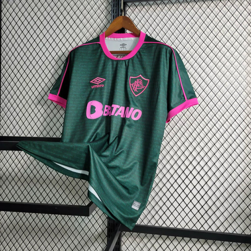 Camisa Fluminense III Third 2023/24 Umbro Torcedor Masculina Verde e Rosa