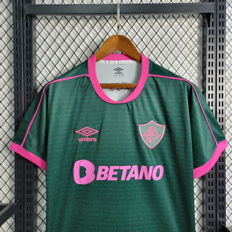 Camisa Fluminense III Third 2023/24 Umbro Torcedor Masculina Verde e Rosa