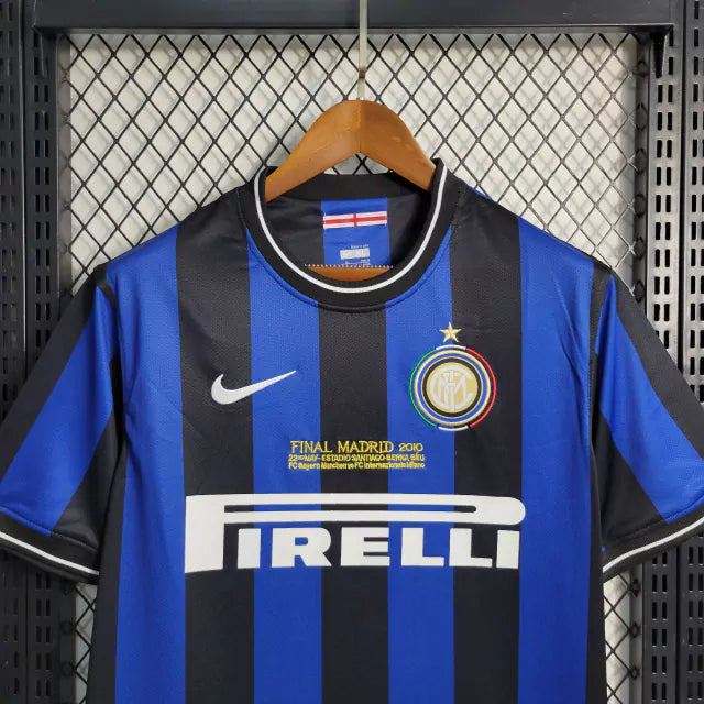 Camisa Retrô Inter de Milão I Home 2009/10 Masculino Azul e Preto