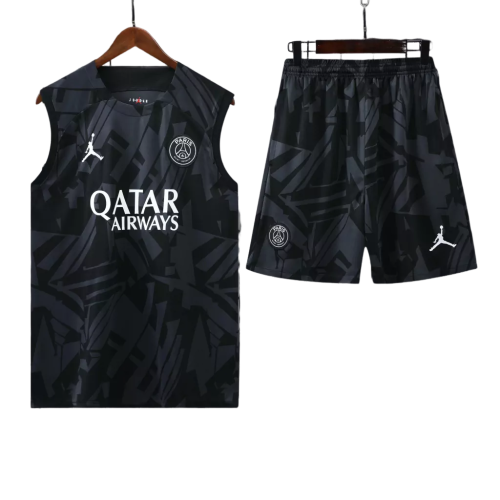 Conjunto Regata PSG Jordan 22/23 - Preto+Cinza