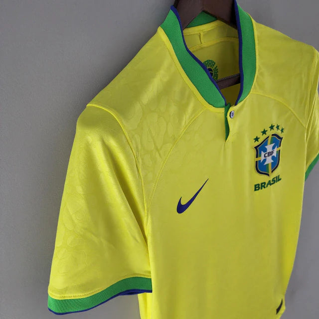 Camisa Brasil Home Nike Torcedor 2022/23 Masculino Amarelo