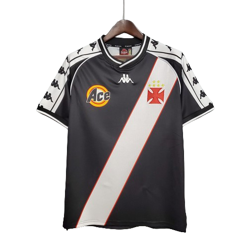 Camisa Retrô Vasco I Home Kappa 2000/01 Masculino Preto