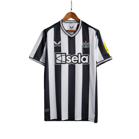 Camisa Newcastle I Home 2023/24 Torcedor Castore Masculino Branco e Preto