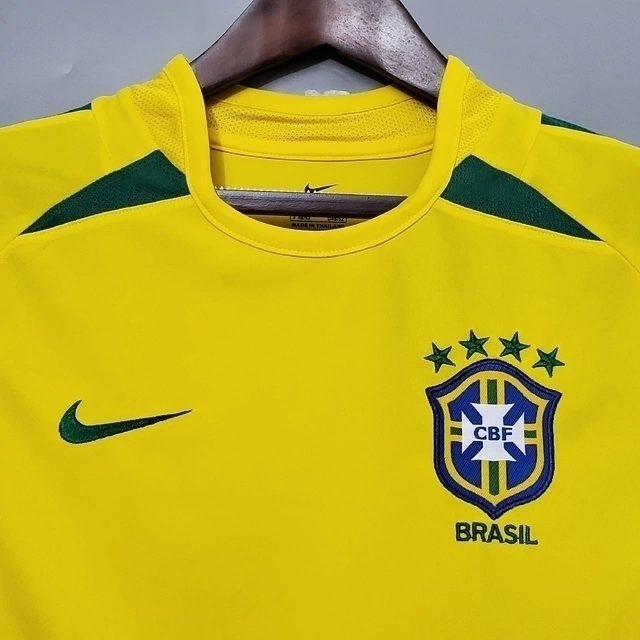 Camisa Retrô Seleção Brasileira I Home Nike 2002/03 Masculino Amarelo