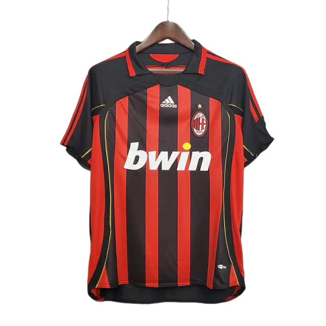 Camisa Retrô Milan I Home 2006/07 Masculino Vermelho e Preto