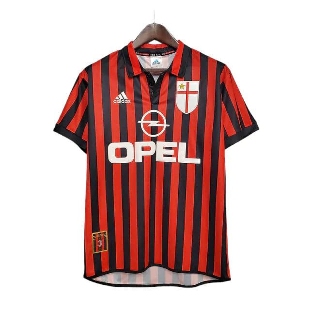 Camisa Milan Retrô 1999/2000 Vermelha e Preta - Adidas