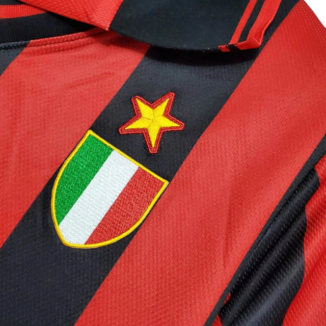 Camisa Milan Retrô 1996/1997 Vermelha e Preta - Lotto