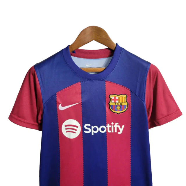 Kit Infantil Barcelona I Nike 23/24 - Azul e Grená