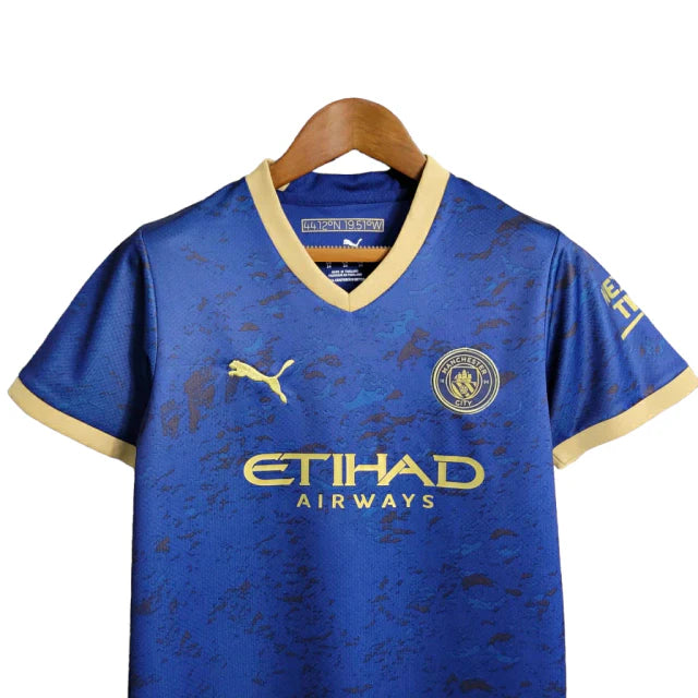 Kit Infantil Manchester City Puma 23/24 - Azul