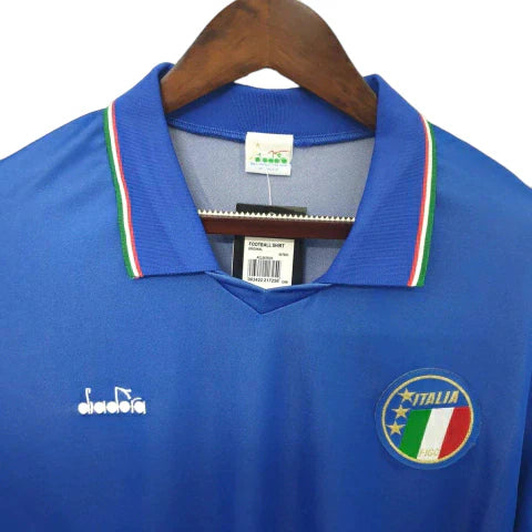 Camisa Itália Retrô 1990 Azul - Diadora