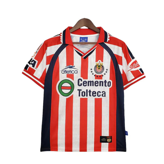 Camisa Chivas Retrô 1999/2000 Vermelha e Branca - Atletica