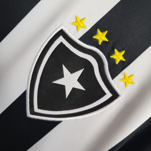 Camisa Botafogo I Retrô 1997 Torcedor Masculina - Branca com listras pretas com patrocínio da Coca Cola