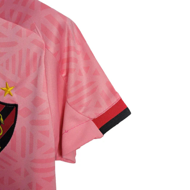 Camisa Sport Recife Edição Rosa 22/23 Torcedor Umbro Feminina- Rosa com detalhes em preto e vermelho