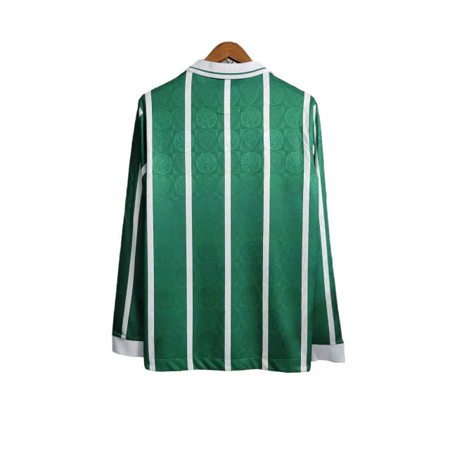 Camisa Palmeiras Retrô I 1993 Torcedor manga longa - Verde com listras em branco