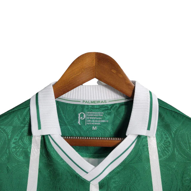 Camisa Palmeiras Retrô I 1993 Torcedor manga longa - Verde com listras em branco